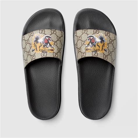 gucci supreme tiger slides|tiger slide Gucci supreme.